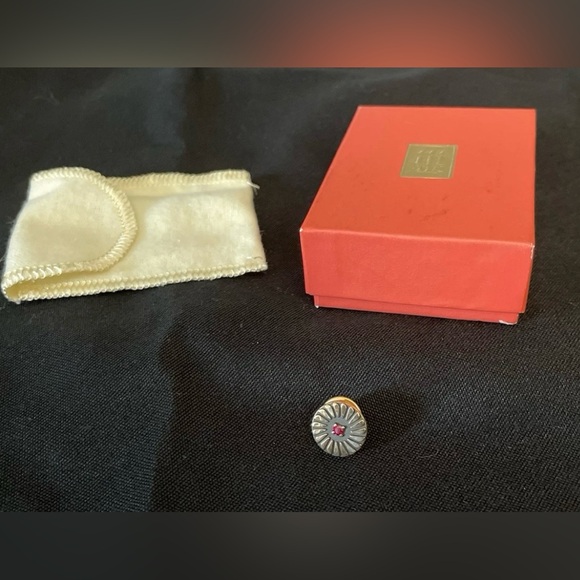 James Avery 14K Yellow Gold Ruby Tie Tack Pin Pendant - Picture 7 of 13